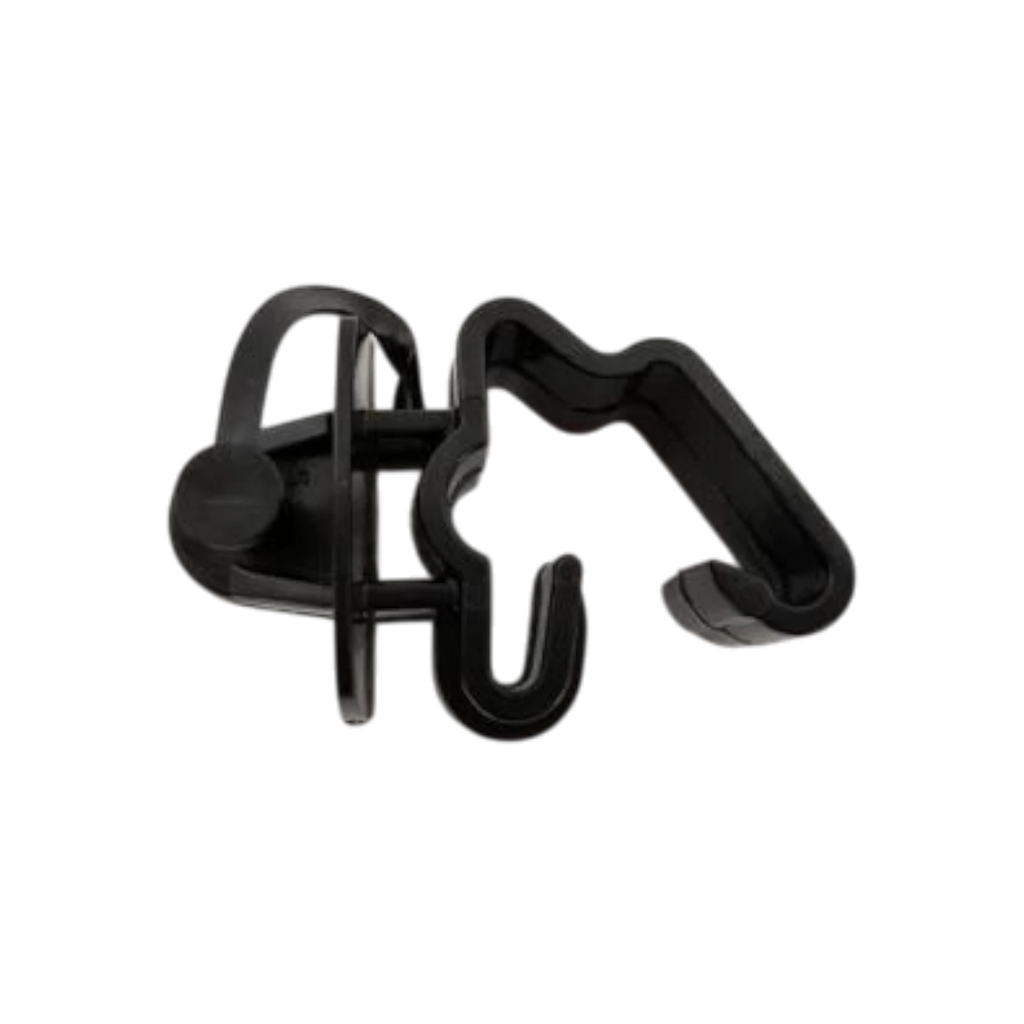 USA Grazing Systems black plastic T-post pinlock insulator for electric fencing with a secure locking pin design.