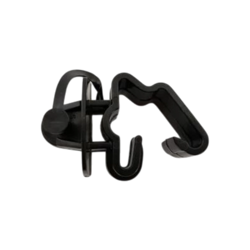 USA Grazing Systems black plastic T-post pinlock insulator for electric fencing with a secure locking pin design.