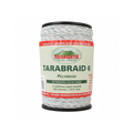 USA Grazing Systems Tarabraid 6 stainless steel electric fence polybraid wire roll with green tracer for visibility.
