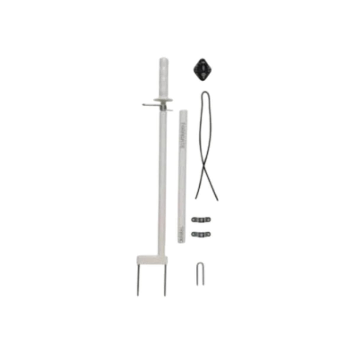 USA Grazing Systems Taragate electric gate kit components including handle, fiberglass rod, and mounting hardware