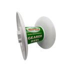 USA Grazing Systems Taragate white replacement geared reel spool for electric fencing with green branding label