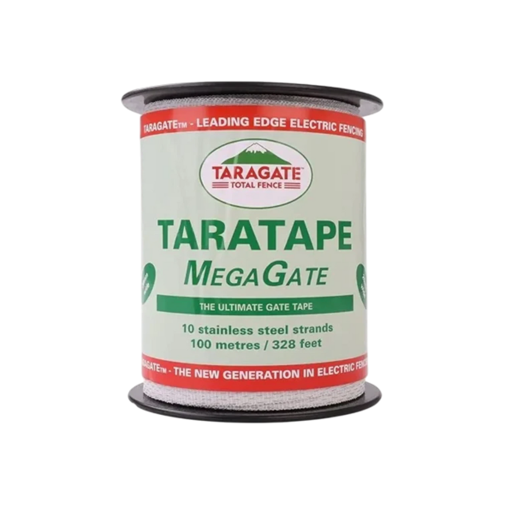 USA Grazing Systems Taragate Taratape Mega Gate Tape roll with 10 stainless steel strands for electric fencing
