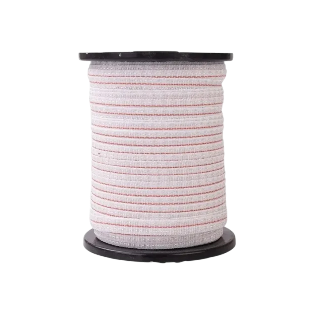 USA Grazing Systems Taragate TaraTape Plus 1/2 inch electric fence tape roll with mixed-metal conductive strands.
